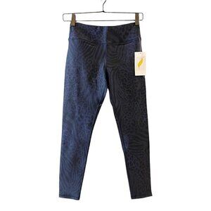 Pheel Womens Crop Leggings Blue Black Panther Print Stretch Pull Ons L/XL New